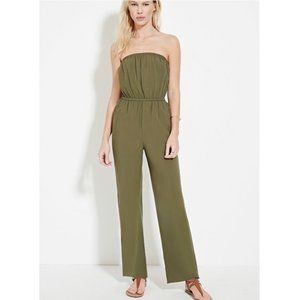 Strapless Army Green Jumpsuit